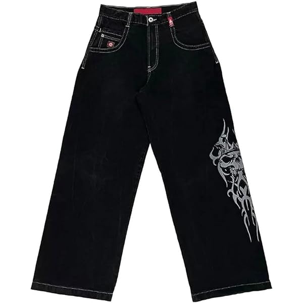 JNCO Jeans High Street Embroidered Hip Hop Wide Leg Pants Loose
